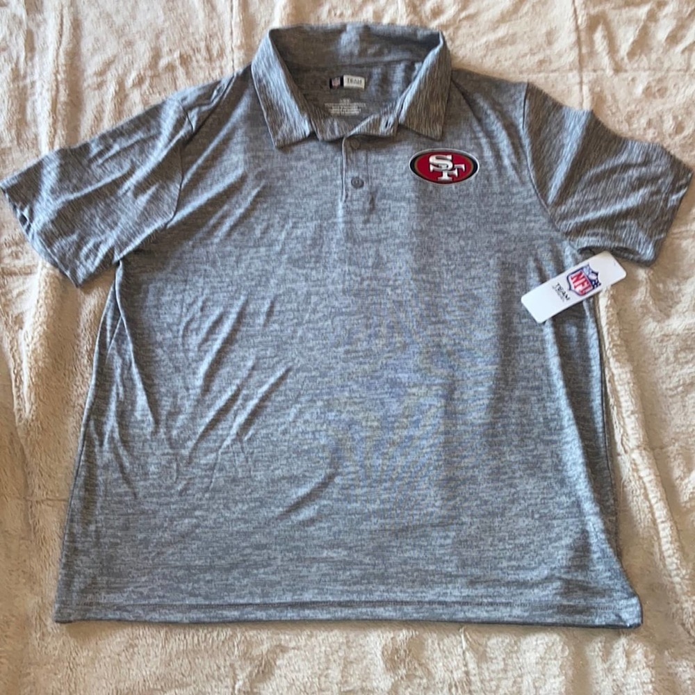 NWT San Francisco 49ers grey polo size large